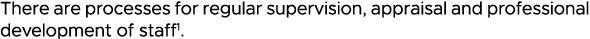 There are processes for regular supervision, appraisal and professional development of staff1 