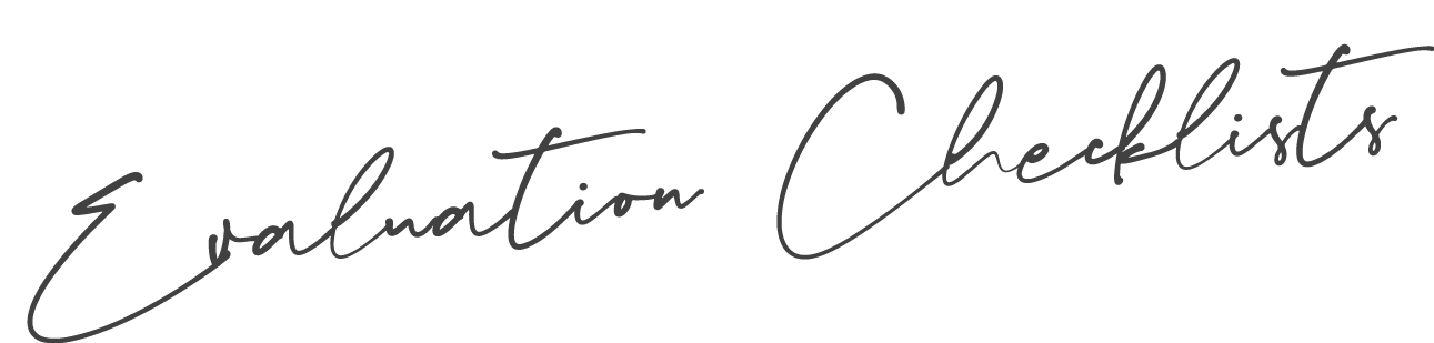 Evaluation Checklists