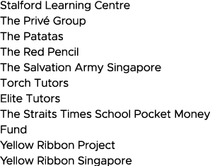 Stalford Learning Centre The Privé Group The Patatas The Red Pencil The Salvation Army Singapore Torch Tutors Elite T   