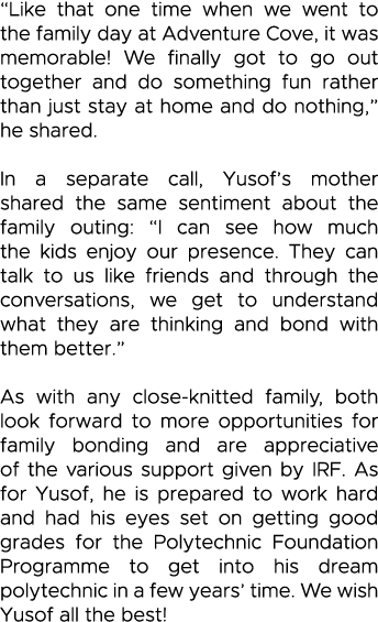  Like that one time when we went to the family day at Adventure Cove, it was memorable  We finally got to go out toge   