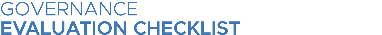 governance evaluation checklist